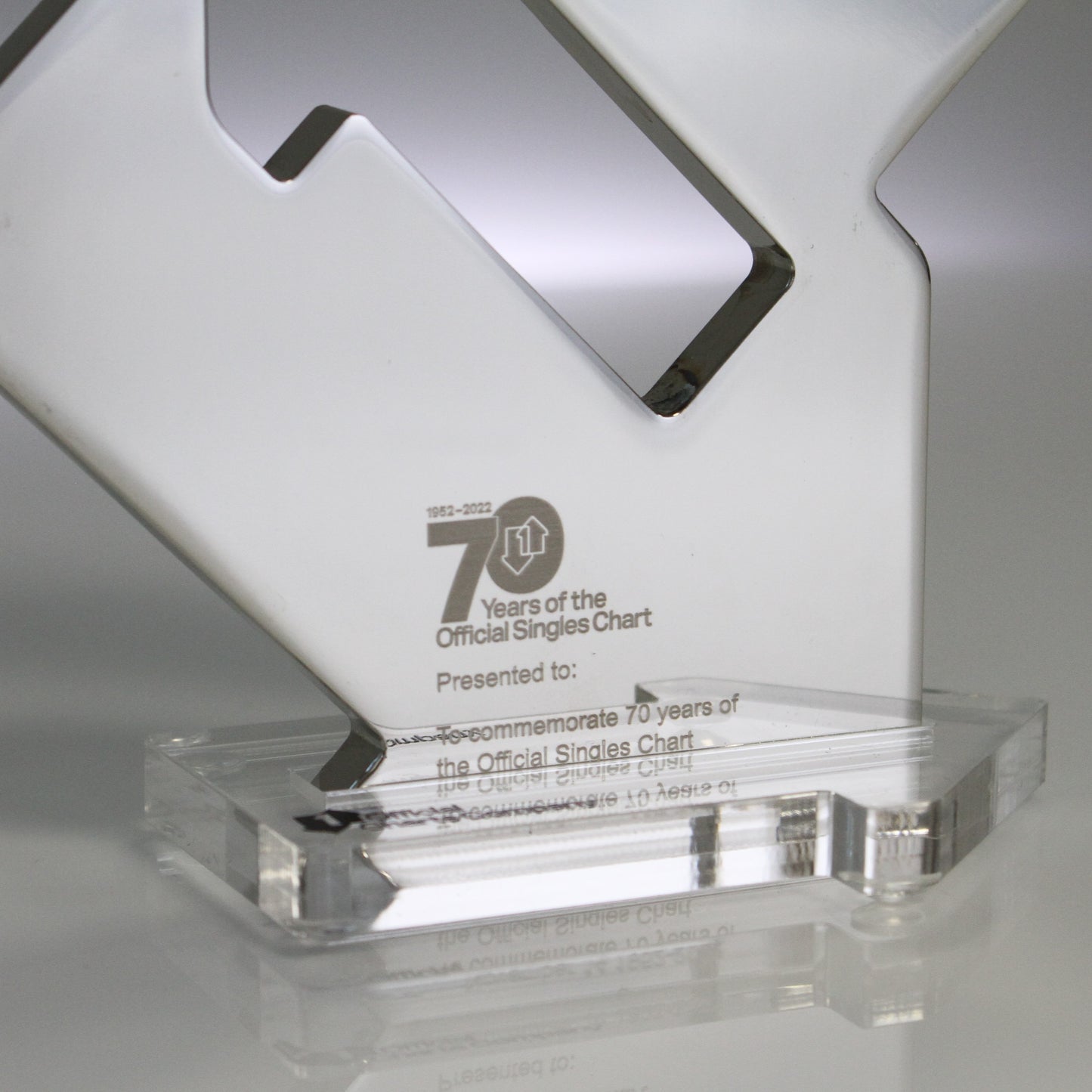 70th Anniversary Fan Award Engraved in Stand Official Charts