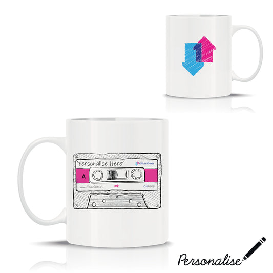 Valentines Day music gift mug personalised retro