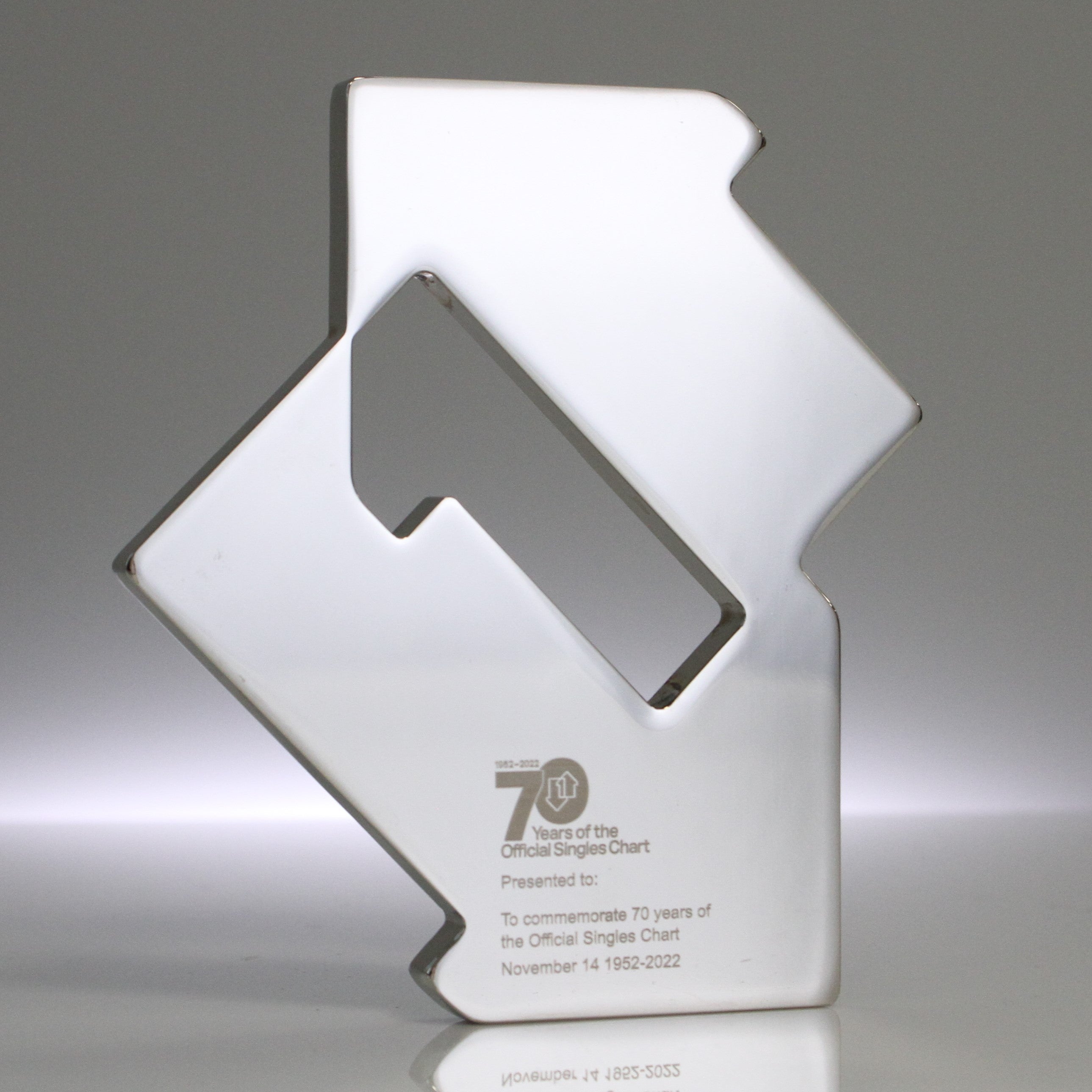 Number One Awrd 70th Anniversary Official Charts Number 1 Award